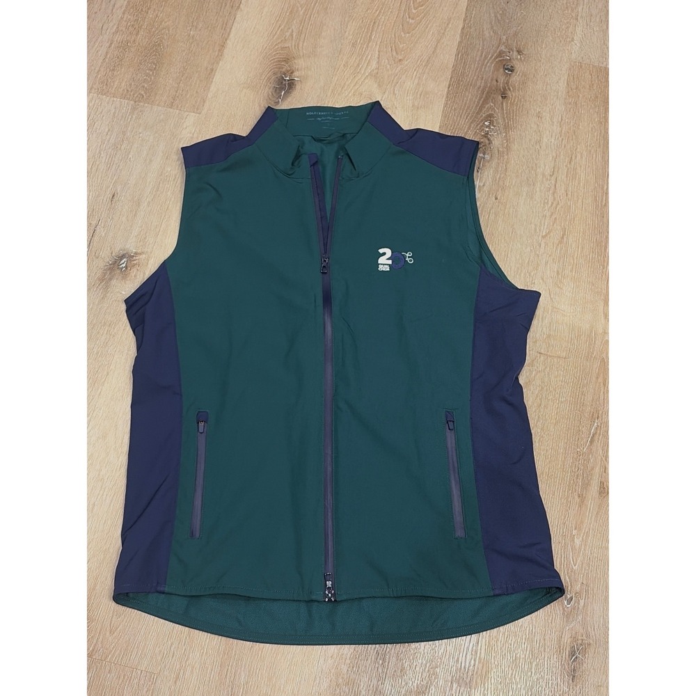 Holderness & Bourne Mens DryLuxe Performance Golf Vest Green Navy Blue Large L